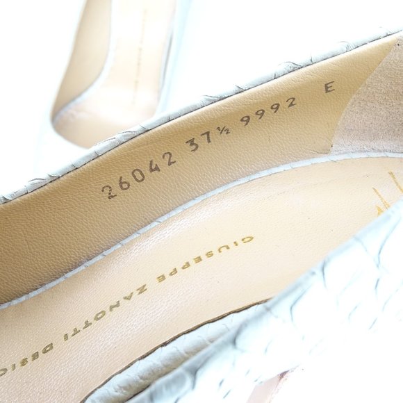 Giuseppe Zanotti  Leather Snakeskin Peep Toe Pumps - Picture 11 of 14